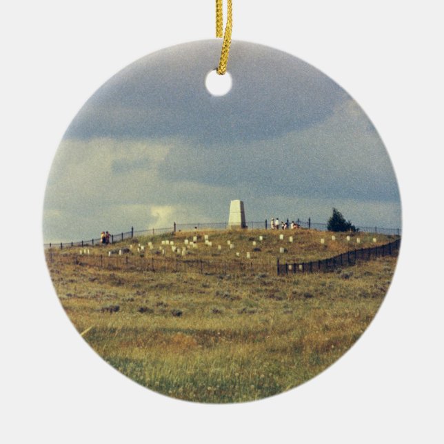 Little Bighorn Battlefield National Monument (phot Ceramic Tree Decoration (Front)