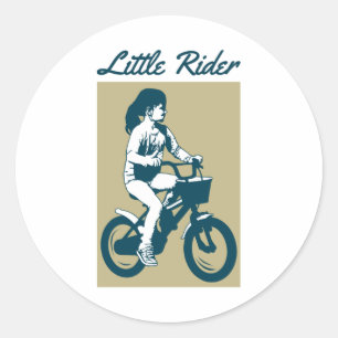 Little Bike Rider - Lovely Design Classic Round Sticker