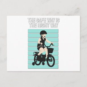 Little Bike Rider - The Safe Way Is The Right Way Postcard