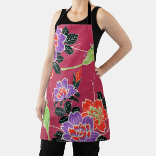 Little Bird and Flower, Japanese Design Apron