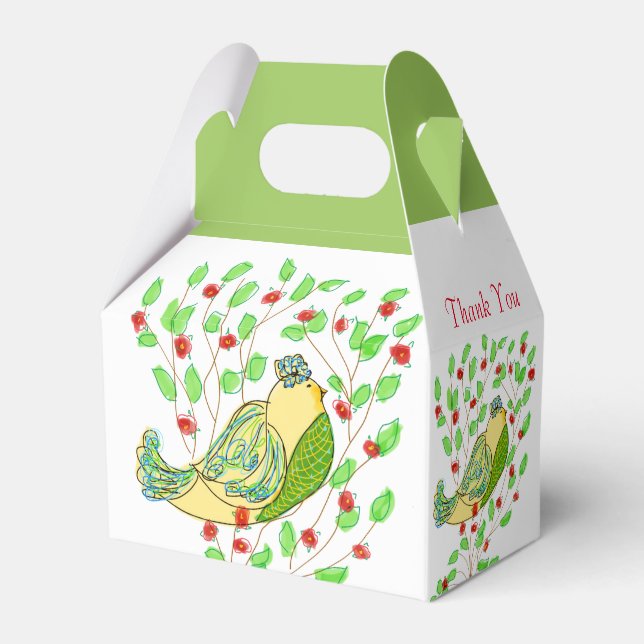 Little Bird Artstic Design Favour Box (Front Side)