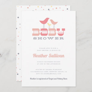 Little Bird Baby Shower Invitation - Pink