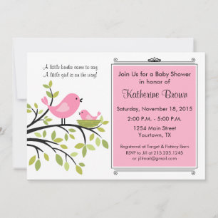 Little Bird Baby Shower Party Invitation