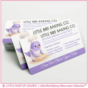 Little Bird Bakery Watercolor Business Card