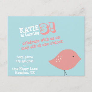 Little Bird Birthday Party Invitation
