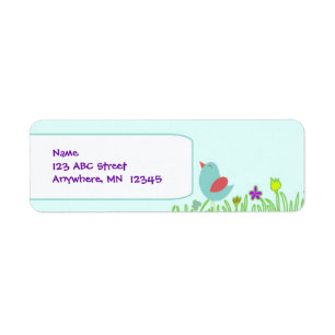 Little Bird Blue Return Address Lable Label