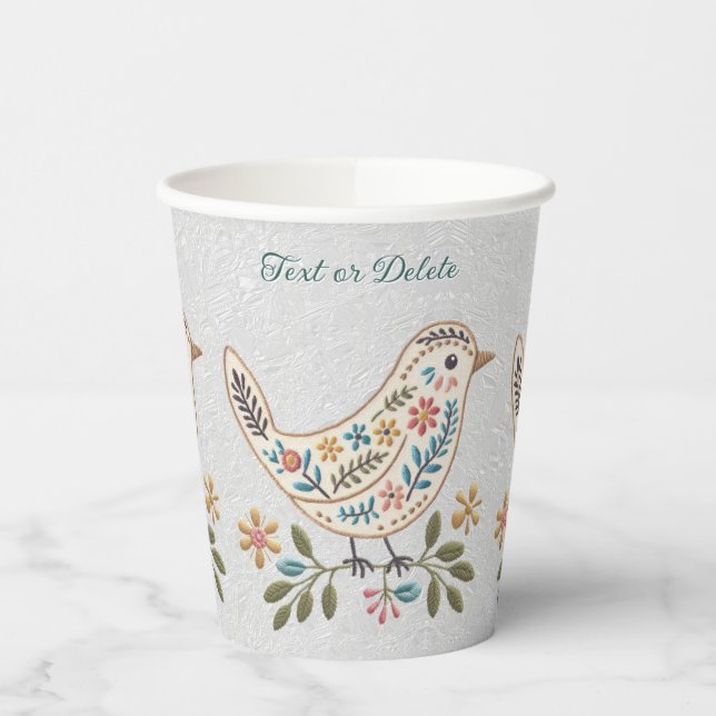Little Bird Colourful Floral Paper Cups (Left)