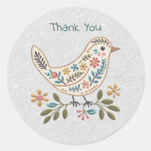 Little Bird Colourful Floral Sticker
