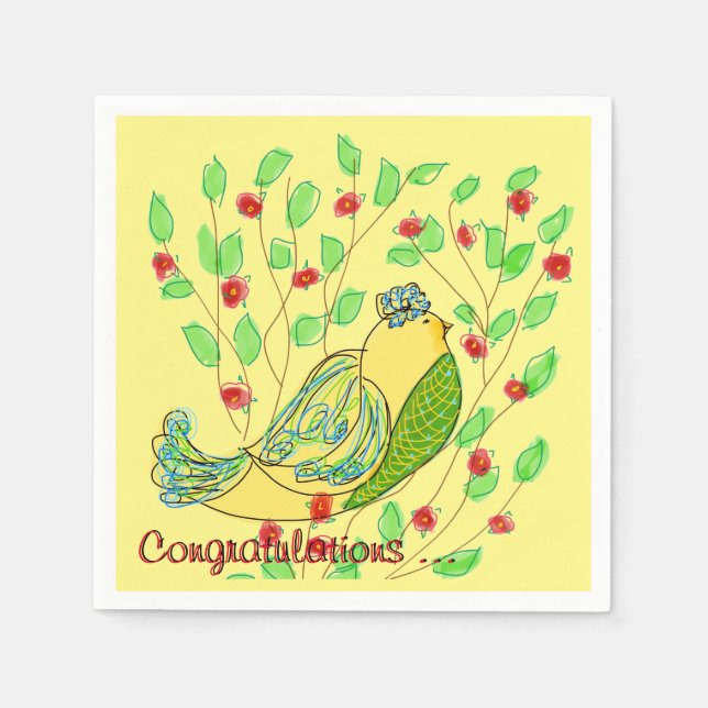Little Bird Congratulations Napkins (Front)