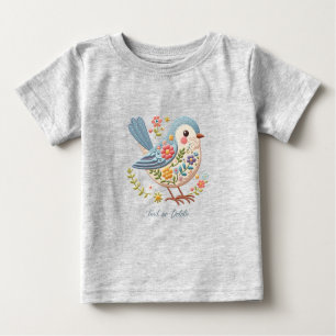Little Bird Floral Blue Baby T-Shirt