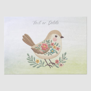 Little Bird Floral Gold Tissue Paper