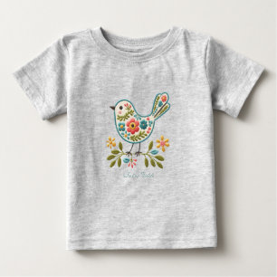 Little Bird Floral Green Leaves Baby T-Shirt