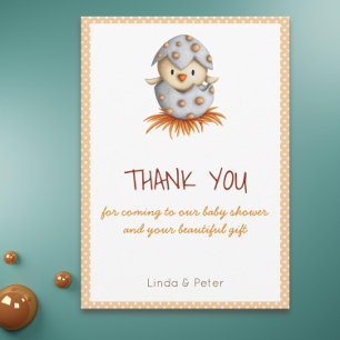 Little Bird Hatching Baby Shower Thank You Card
