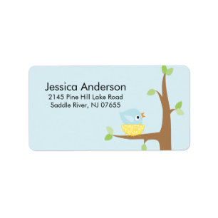 Little Bird Nesting Baby Shower address Label