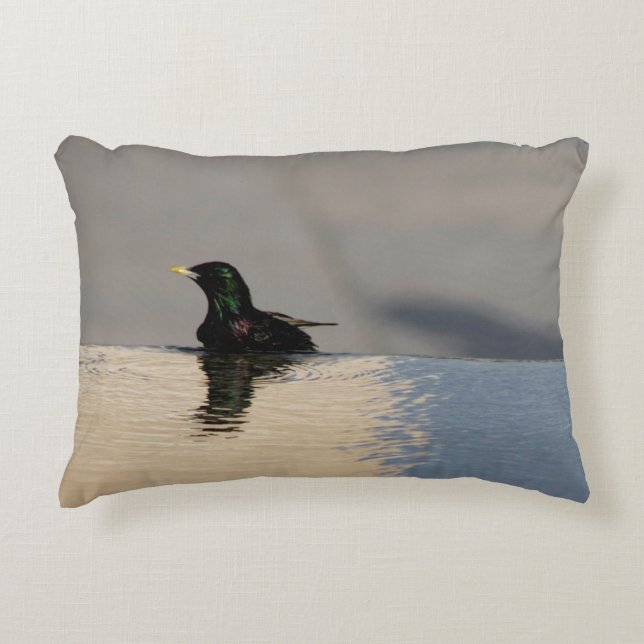 Little Bird on the Water Decorative Cushion (Front)