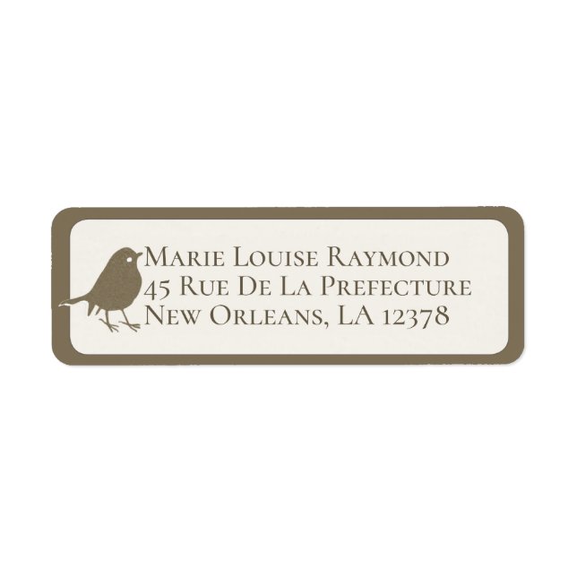 Little Bird Silhouette Return Address Label (Front)