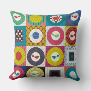 little bird squares cushion