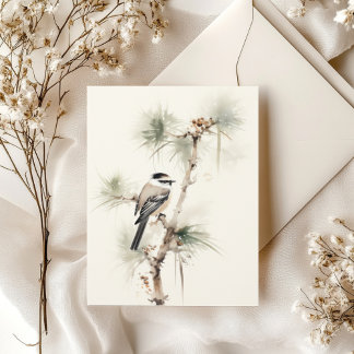 LITTLE BIRD WATERCOLOR PAINTING POSTCARD