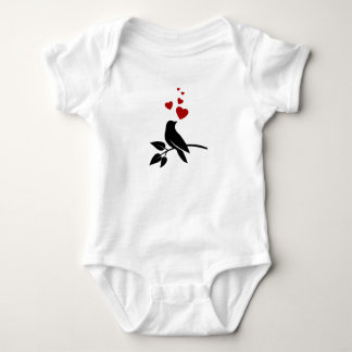 little bird with hearts baby bodysuit