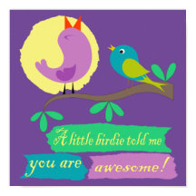 Little birdie awesome poster wall art