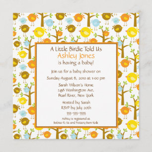 Little Birdie Baby Shower Invitation