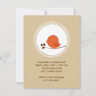 Little Birdie Birthday Invitation