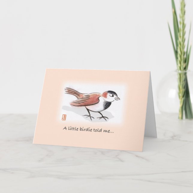 Little Birdie Congratulations on Pregnancy Card (Front)