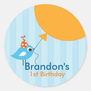 Little Birdie first birthday stickers