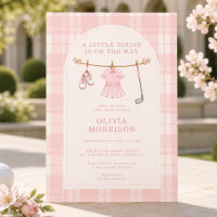 Little Birdie Golf Pink Girl Plaid Baby Shower