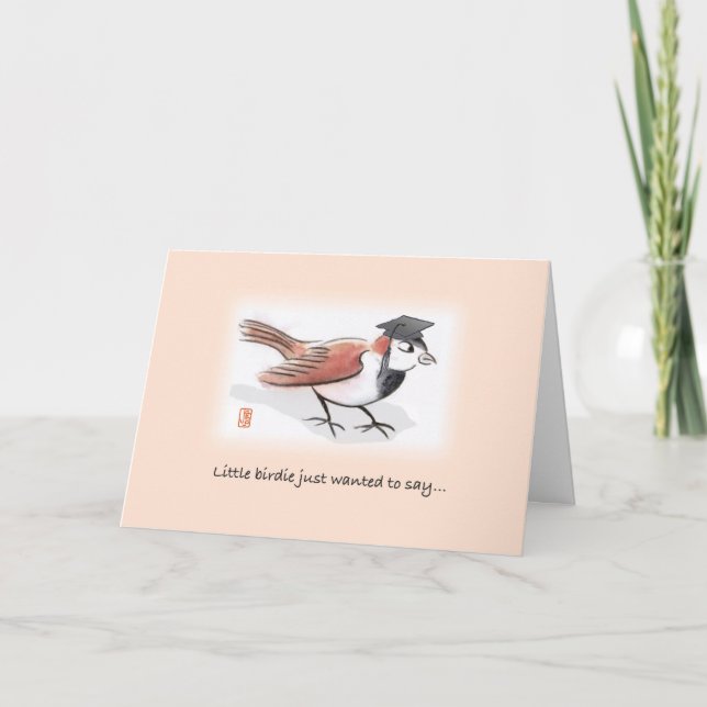 Little Birdie Graduation Card (Front)