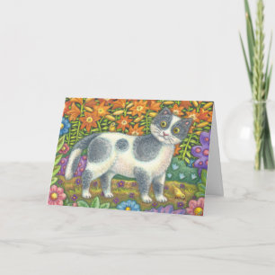 LITTLE BIRDIE TOLD ME, CAT BIRTHDAY CARD Customise