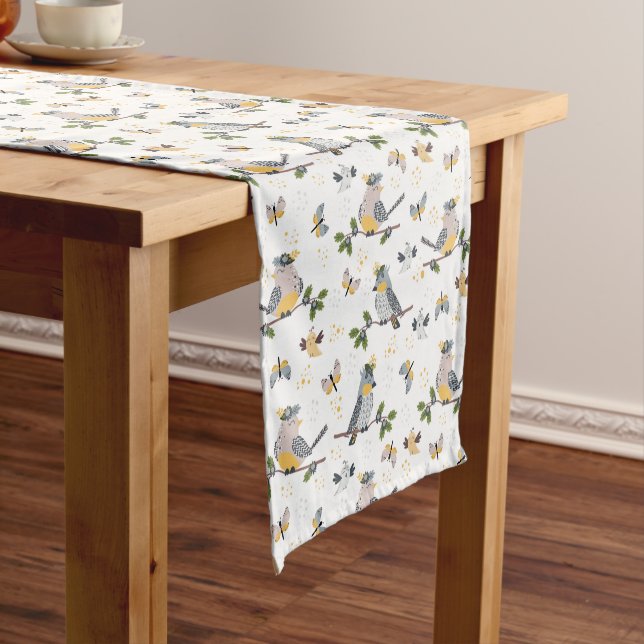 Little Birds and Butterflies Pattern Short Table Runner (In Situ)