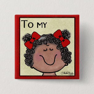 Little Birthday Girl for Goddaughter 15 Cm Square Badge