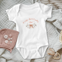 Little Bit Of Country Bow Wildflowers Baby Girl  Bodysuit