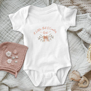 Little Bit Of Country Bow Wildflowers Baby Girl  Bodysuit