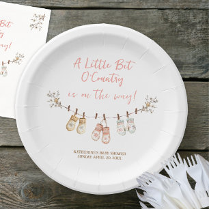 Little Bit Of Country Winter Boho Baby Girl Shower Paper Plate