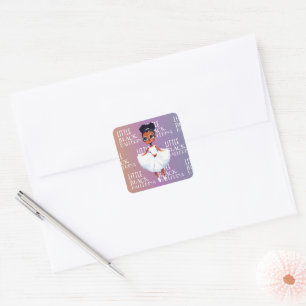 Little Black Ballerina Square Sticker