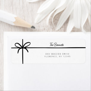 Little Black Bow Family Christmas Return Address Label