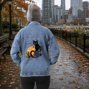Little Black Cat Denim Jacket