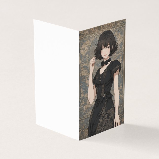 Little Black Dress Anime Fashionista LBD Blank (Outside)