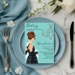 Little Black Dress Blue Glam Bridal Shower  Invitation<br><div class="desc">Hello Daa-rr-llings! This invitation is perfect  for creating a breakfast,  brunch or lunch  with pops of glitz and glamour. Try adding some totally impressive flower-box-esque creations. An incredible breakfast-food buffet (mini pancakes and parfaits and a powdered-doughnut tower as just some of the highlights).</div>