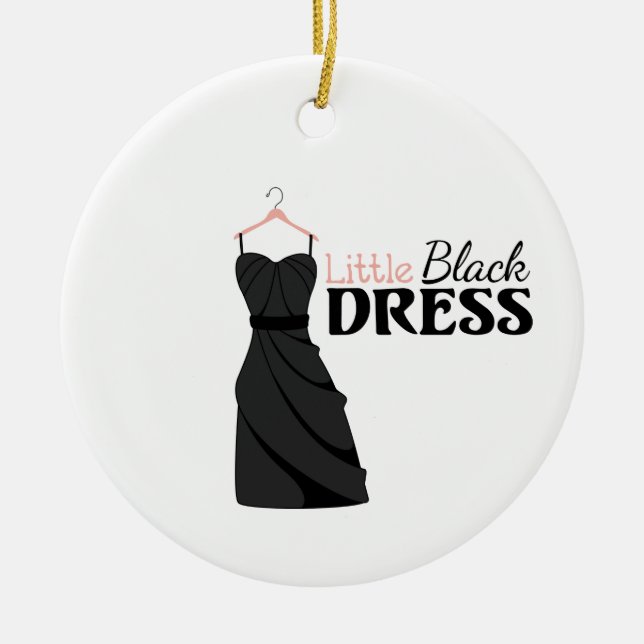 Little Black Dress Ceramic Ornament (Front)