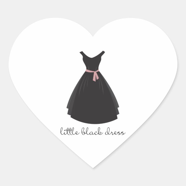 Little Black Dress Heart Sticker (Front)