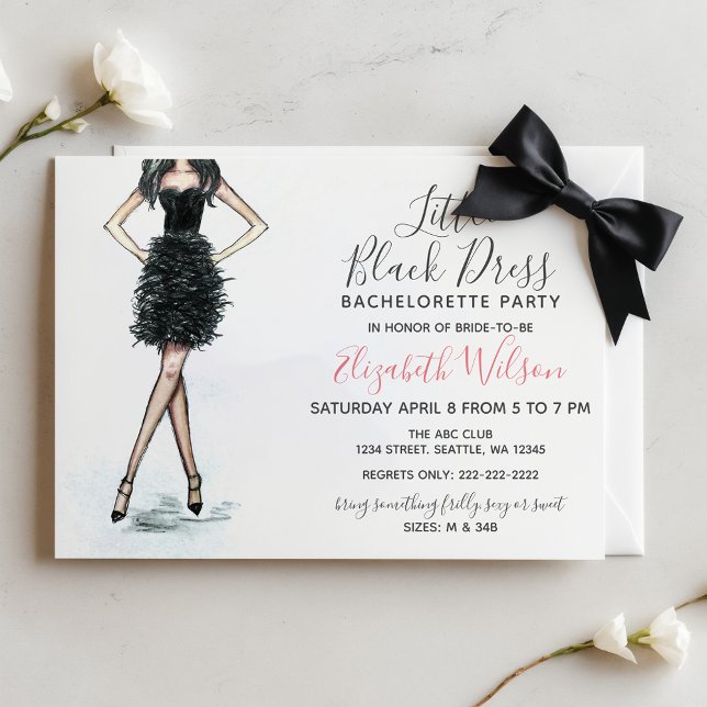 Little Black Dress High Heels Bachelorette Party Invitation (Little Black Dress High Heels Bachelorette Party Invitation)