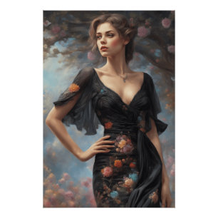 Little Black Dress LBD Art AI-Enhanced Fashion  Poster