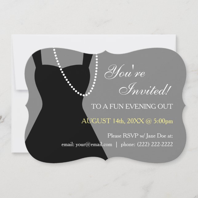 Little Black Dress Party Invitations (Front)