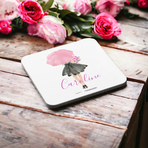 Little Black Dress Woman Stylish Fashion Coaster