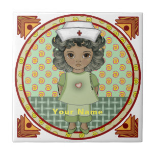 Little black girl nurse ceramic tile