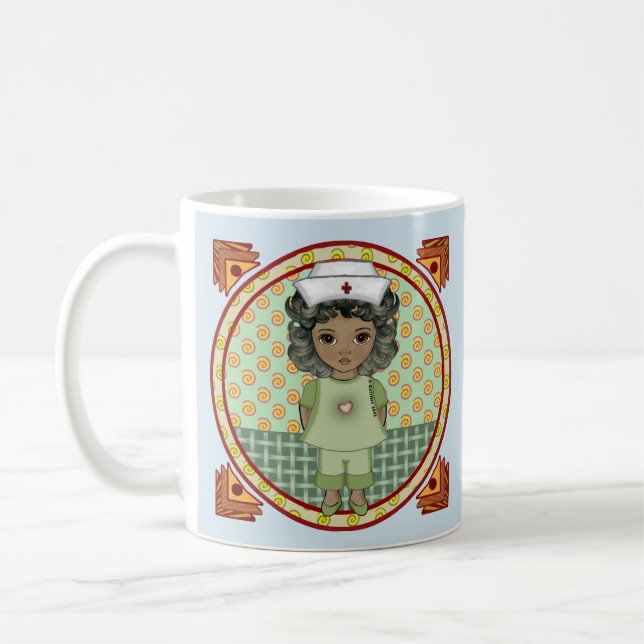 Little black girl nurse  coffee mug (Left)