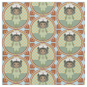 Little black girl nurse fabric